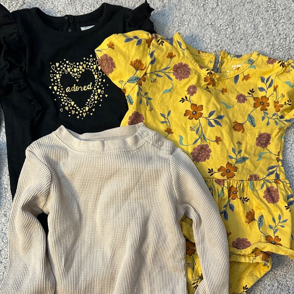 Garanimals Black, Yellow, and Cream Bodysuits Set